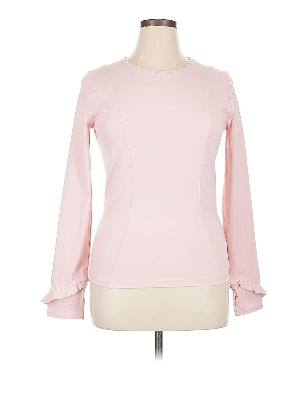 Urban Savage Women’s Long Sleeve Crewneck Athletic Top- Light Pink